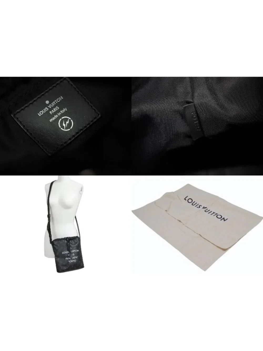 Louis Vuitton Monogram Eclipse Fragment Nano Shoulder Bag Black